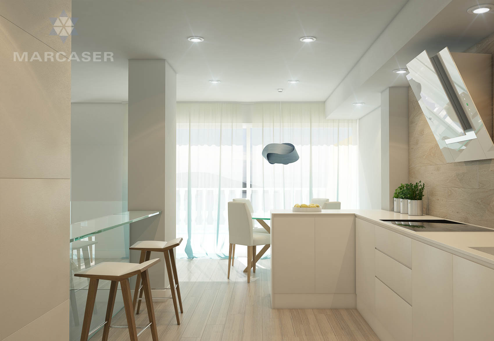 Marcaser - interior de cocina en villas romanas